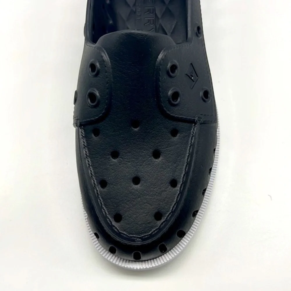 SPERRY - Top - Sider Rubber Black Boat Shoes With Non Marking Mens 6 or Women 8